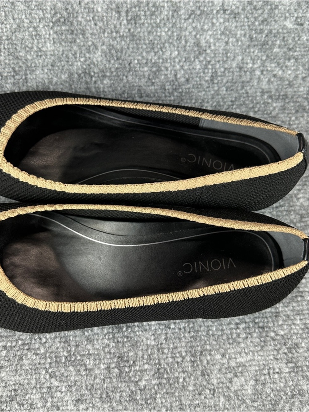 Vionic Black Dahlia Pointed Toe Flats Women's 9.5 Knit Comfort Arch Support - Picture 13 of 15